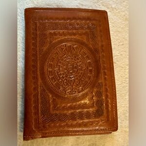Aztec leather wallet